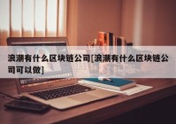 浪潮有什么区块链公司[浪潮有什么区块链公司可以做]